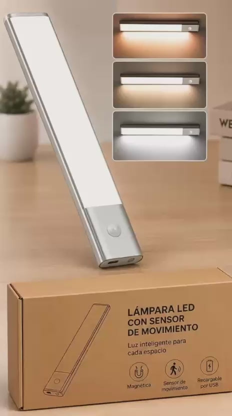 Tira led con sensor de movimiento carga USB-c y base adhesiva